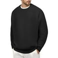 thumbnail image 1 of Bcfgryg Men's Knit Sweater Coat Winter Warm Soft Long Sleeve Round Neck Casual Pullover Oversized Cozy Outwear Mens Sweater Black L, 1 of 5