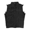 thumbnail image 1 of Bcfgryg Men's Denim Vests Worn Ripped Hole Men's Denim Vests Men's Winter Coat Black L, 1 of 5