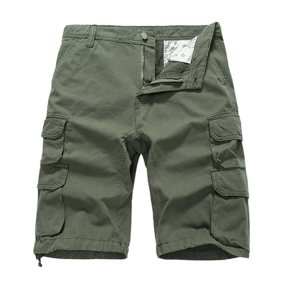 Bcfgryg Men's Drawstring Cargo Shorts Short Men's Cargo Trousers Available In Many Different Colours Men's Linen Shorts For Summer Travel Green 38