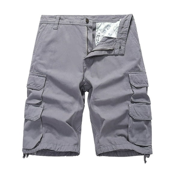 Bcfgryg Men's Drawstring Cargo Shorts Short Men's Cargo Trousers Available In Many Different Colours Men's Linen Shorts For Summer Travel Grey 32