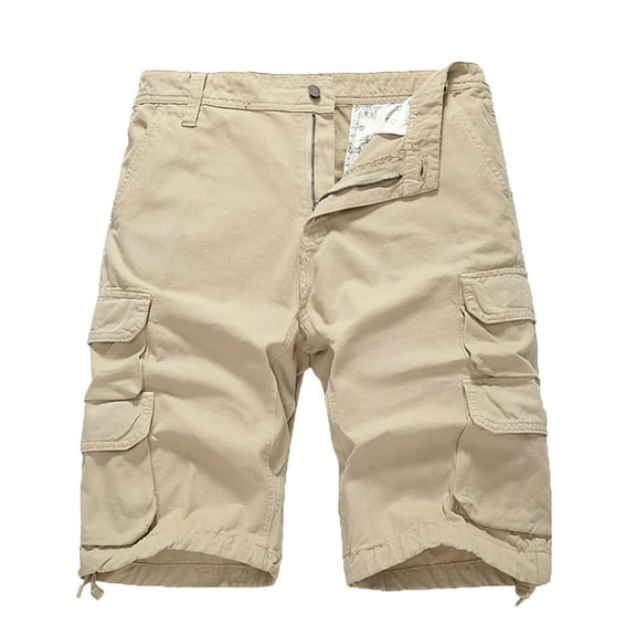 Bcfgryg Men's Drawstring Cargo Shorts Short Men's Cargo Trousers Available In Many Different Colours Men's Linen Shorts For Summer Travel Khaki 34