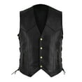 thumbnail image 1 of Bcfgryg Men`s Faux Leather Vest Adjustable Lace Up Sides Motorcycle Biker Sleeveless Jacket Waistcoat Black L, 1 of 4