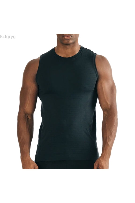 Men's Gym Bodybuilding Stringer Tank Top Workout Muscle Cut Shirt Fitness Sleeveless Vest Tank Mens Athletic Fit T Shirts Black M