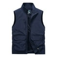 thumbnail image 1 of Bcfgryg Men's Jacket Vest Overalls Vest M Ulti Pocket Outdoor Casual Solid Color Simple Slim Stand C Ollar Comfortable Vest for Men, 1 of 3
