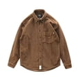thumbnail image 1 of Bcfgryg Men's Japanese Vintage Loose Drop Shoulder With Thick Lapel Corduroy Long Sleeved Shirt Stretch Comfort Men's Shirts, 1 of 2