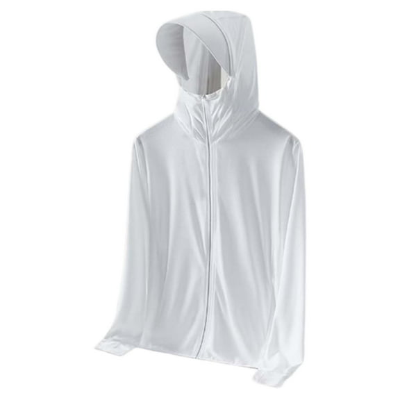 Bcfgryg Men's Lightweight Anorak Jacket Sun Windproof Loose Fit Casual Outerwear For All Seasons Men's Winter Coat White XXL