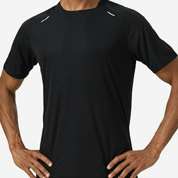 Bcfgryg Men's Lightweight Breathable Sports Outdoor T Shirt With Night Reflective Stripes For Running And Training Short Sleeve Oversized T-shirts Men