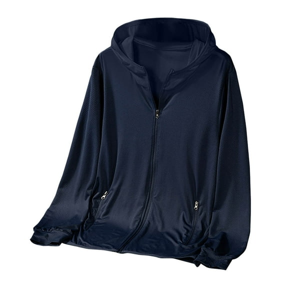 Bcfgryg Men's Lightweight Casual Hooded Jacket For Spring Summer Outdoor Walking Daily Wear Thin Sun Zip Up Coat Men's Casual Jackets