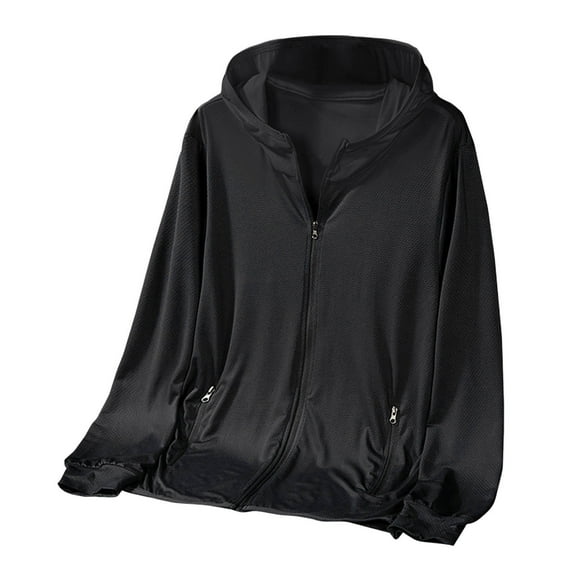 Bcfgryg Men's Lightweight Casual Hooded Jacket For Spring Summer Outdoor Walking Daily Wear Thin Sun Zip Up Coat Men's Casual Jackets