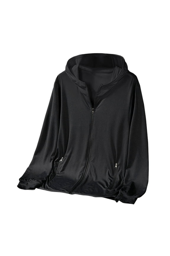 Men's Lightweight Casual Hooded Jacket For Spring Summer Outdoor Walking Daily Wear Thin Sun Zip Up Coat Men's Casual Jackets