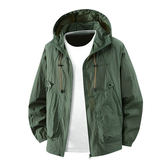 Bcfgryg Men's Lightweight Casual Hooded Jacket Water Spring Summer Outdoor Hiking Windbreaker Thin Comfortable Daily Wear Lightweight Casual Jackets For Men