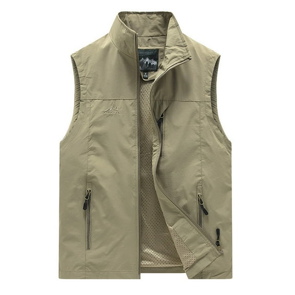 Bcfgryg Men's Lightweight Outdoor Vest Casual Fashion Stand Collar Sleeveless Jacket For Spring Summer Fall Daily Wear Men's Jacket Yellow XL