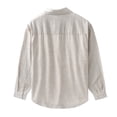 thumbnail image 1 of Bcfgryg Men's Linen Shirts Casual Button Down Long Sleeve Shirt Solid Summer Beach Shirts with Pocket Beige, 1 of 5