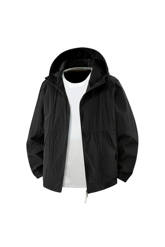 Men's Loose Fit Hooded Sun Protective Jacket With U V Prote Ction For Summer Outdoor Activities Lightweight Casual Jackets For Men