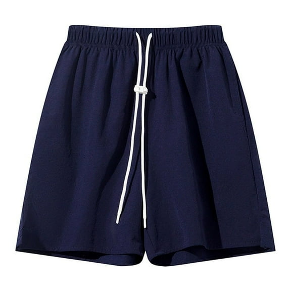 Bcfgryg Men's Loose Fit Relaxed Five Inch Shorts For Summer Men's Shorts Blue L