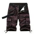 thumbnail image 1 of Bcfgryg Men's Loose Multi Pocket Casual Fashion Personality Cargo Shorts Khaki Shorts Men Purple 36, 1 of 2