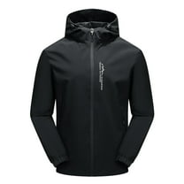 Bcfgryg Men's Mountain Waterproof Jacket Winter Hooded Raincoat Jackets Black L