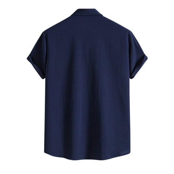 Bcfgryg Men's New Short Sleeve Shirt Loose Solid Button Short Sleeve Shirt Cotton Shirt Men's Slim Fit Dress Shirts