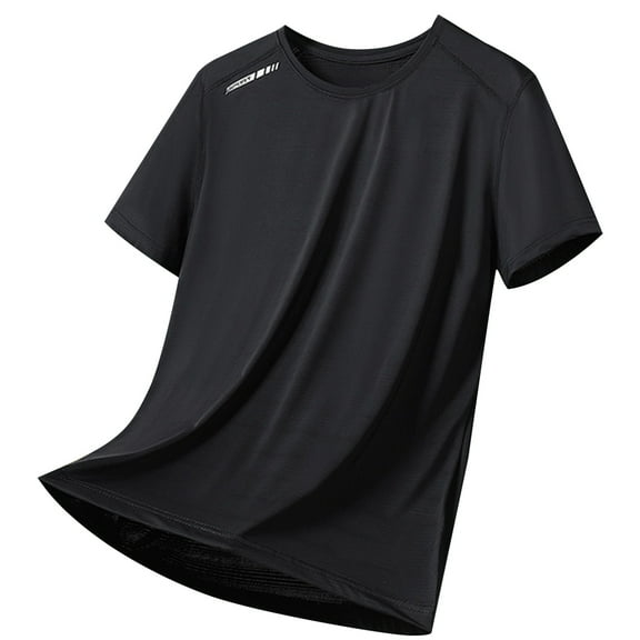 Bcfgryg Men's New Summer Ice Silk Cool Loose T Shirt Sports Short Sleeve Slim Fit Men’s T-shirts