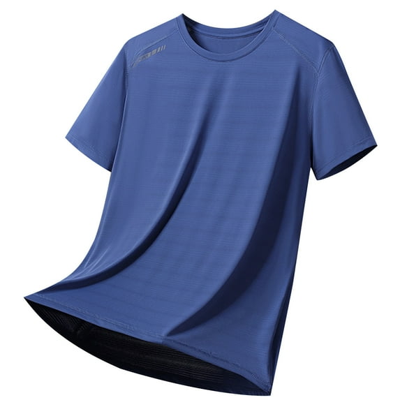 Bcfgryg Men's New Summer Ice Silk Cool Loose T Shirt Sports Short Sleeve Slim Fit Men’s T-shirts
