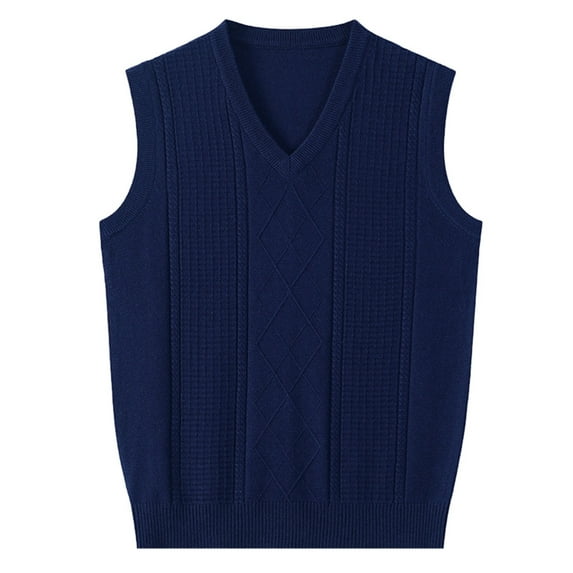 Bcfgryg Men's New Wear Autumn And Winter Warm Comfort Classic Business Sleeveless Casual Plush Vest V Neck Knit Solid Color Vest Vest for Men