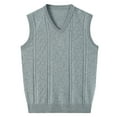 thumbnail image 1 of Bcfgryg Men's New Wear Solid Color Autumn And Winter Warm Comfort Classic Business Sleeveless Casual Plush Vest V Neck Knit Vest Men's Vest, 1 of 5