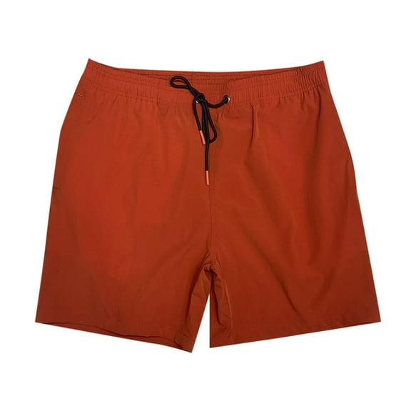 Bcfgryg Men's Nylon Four Elastic Beach Pants Baggy Plus Size Swimming Shorts Breathable Elastic Swimming Shorts Seaside Resort Pocket Design Men's Shorts For Swimming Orange S