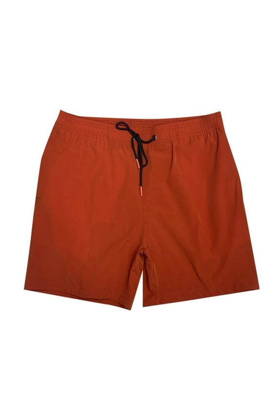 Men's Nylon Four Elastic Beach Pants Baggy Plus Size Swimming Shorts Breathable Elastic Swimming Shorts Seaside Resort Pocket Design Men's Shorts For Swimming Orange S