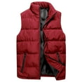 thumbnail image 1 of Bcfgryg Men's Outdoor Casual Stand Collar Vest Padded Jacket Coat Vest Red XXXL, 1 of 1