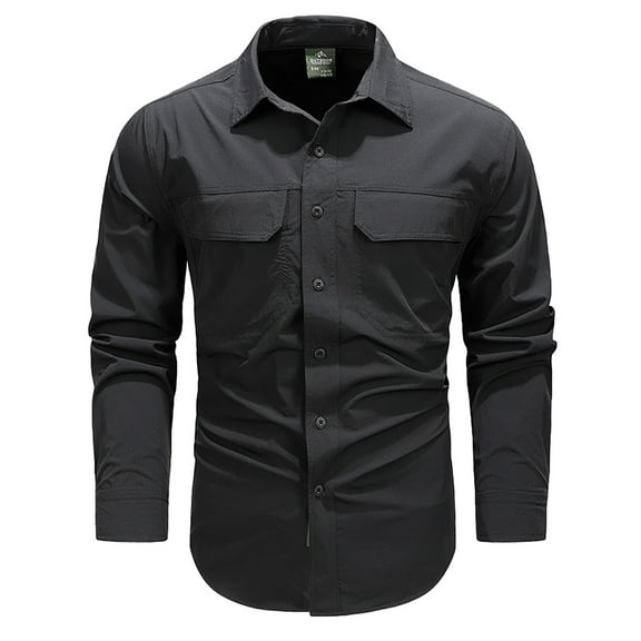 Bcfgryg Men's Outdoor Long Sleeved Shirt Jacket With Heat Dissipation At The Back Big and Tall Men's Shirts