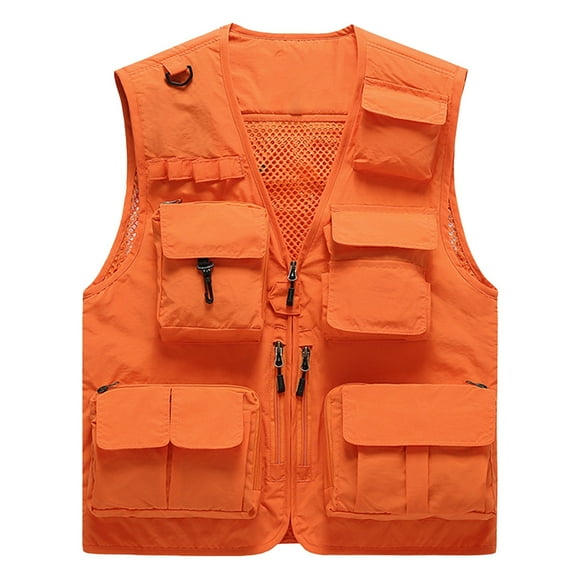 Bcfgryg Men's Outdoor Vests Loose Fit For Spring And Autumn Versatile Layering Piece For Outdoor Adventures Lightweight Men's Jacket For Hiking Orange XXL