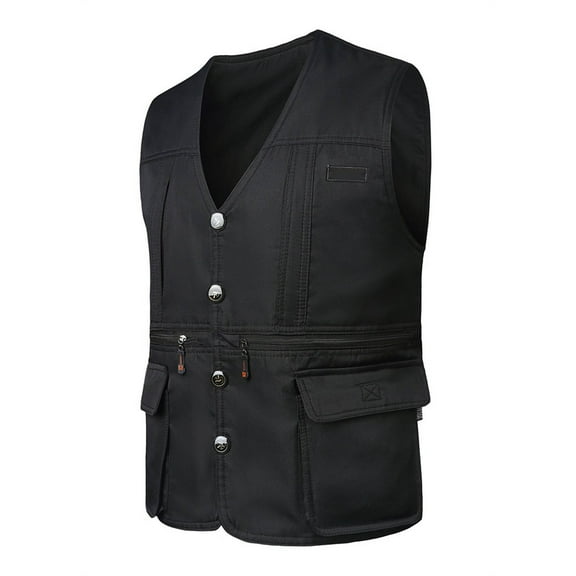 Bcfgryg Men's Outerwear Vests Pocket Lightweight Casual Layering Ideal For Spring Summer Fall Everyday Comfort Easy Care Machine Wash Men's Lightweight Jacket Black XL