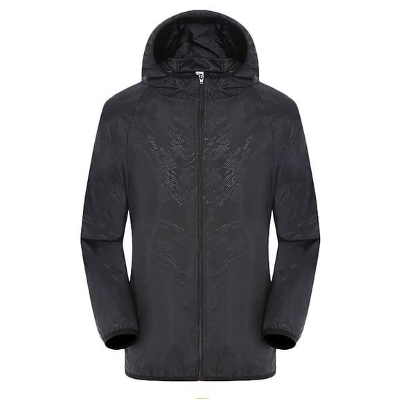 Bcfgryg Men's Packable Rain Jacket Lightweight Rain Jacket with Hood Waterproof Raincoat for Cycling Black S
