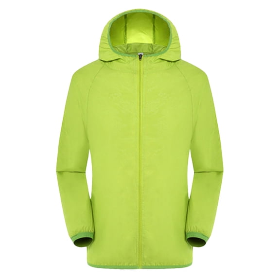 Bcfgryg Men's Packable Rain Jacket Lightweight Rain Jacket with Hood Waterproof Raincoat for Cycling Green S