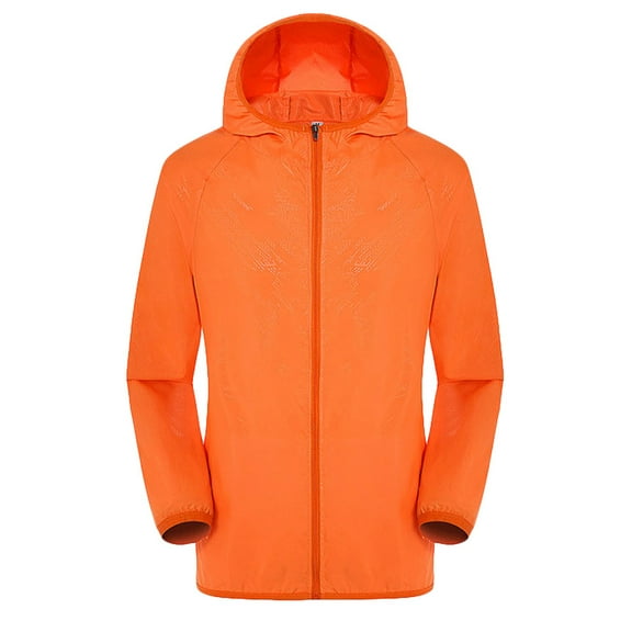 Bcfgryg Men's Packable Rain Jacket Lightweight Rain Jacket with Hood Waterproof Raincoat for Cycling Orange M