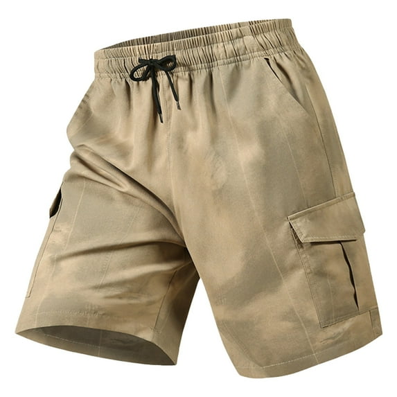 Bcfgryg Men's Pants Outdoor Casual Gradient Cargo Shorts Quarter Pants Men's Shorts Khaki XS