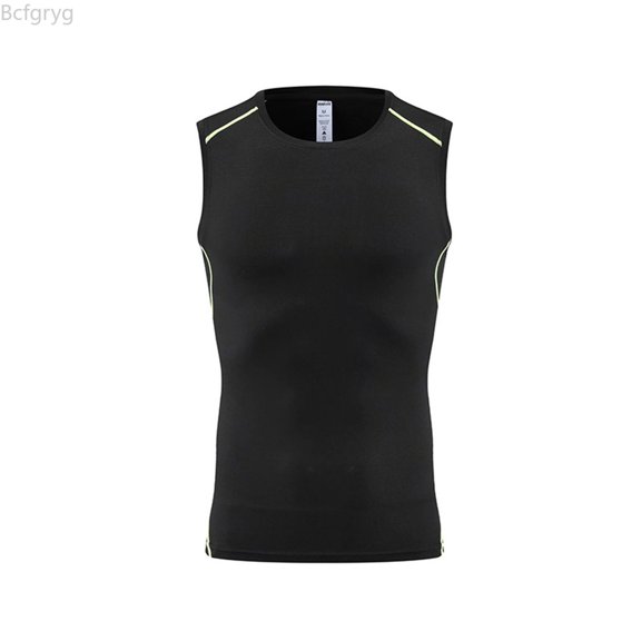 Bcfgryg Men's Quick Drying Sleeveless Vest Sports Muscle Compression Suit Running And Fitness Suit Men Running Vest Green S