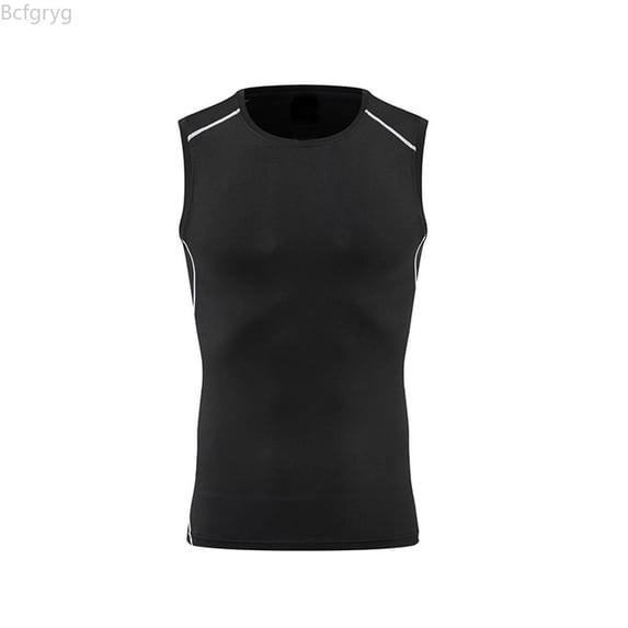 Bcfgryg Men's Quick Drying Sleeveless Vest Sports Muscle Compression Suit Running And Fitness Suit Men Running Vest Gray L