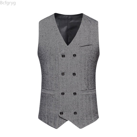 Bcfgryg Men's Retro Double Vest Fashion Suit Vest Vest For Men White XL