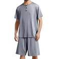 thumbnail image 1 of Bcfgryg Men's Round Neck Short Sleeve Top Shorts Casual Style Homewear Pajama Set Mens Sleep Shorts, 1 of 4