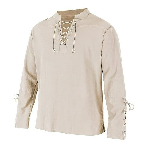 Bcfgryg Men's Shirt Top Long Sleeved Performance Shirt Men's Linen Shirts Summer