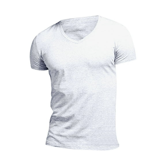 Bcfgryg Men's Short Sleeve Solid Cotton V Neck T Shirts Slim Fit Menâs T-shirts