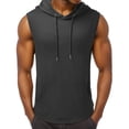 thumbnail image 1 of Bcfgryg Men's Sleeveless Hoodie Muscle Gym Shirts Workout Hooded Tank Top Gray, 1 of 4