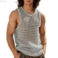 thumbnail image 1 of Bcfgryg Men's Solid Color Mesh Hooded V Neck Hollow Thin Sleeveless Loose I Vest Top Men Sleeveless Vest Gray L, 1 of 5