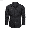 thumbnail image 1 of Bcfgryg Men's Solid Colour Autumn Long Sleeved Button Down Shirt Outdoor Casual Style Shirt Big and Tall Shirts Black M, 1 of 3