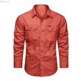 thumbnail image 1 of Bcfgryg Men's Solid Colour Autumn Long Sleeved Button Down Shirt Outdoor Casual Style Shirt Big and Tall Shirts Red XL, 1 of 3
