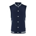 thumbnail image 1 of Bcfgryg Men's Spring And Autumn Vest Coat Standing Collar Sleeveless Button Jacket Vest Mens Waterproof Jacket Blue XXXL, 1 of 5