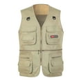 thumbnail image 1 of Bcfgryg Men's Spring And Autumn Vest With Pockets Outer Wear Suitable For Fishing Comfortable Vest Jacket Mens Waterproof Jacket Yellow XXL, 1 of 2