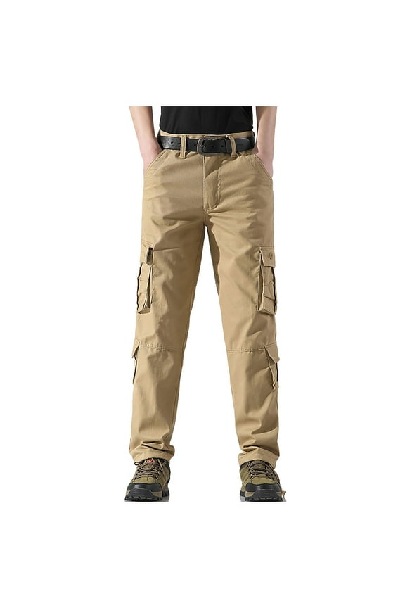 Men's Straight Leg Outdoor Casual Trousers With Multiple Pockets And Loose Work Pants Men’s Slim Fit Cargo Work Pants