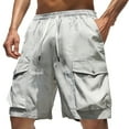 thumbnail image 1 of Bcfgryg Men's Summer Casual Shorts Lightweight Five Pocket Cargo Shorts Plus Size Ice Silk Work Shorts Men's Cargo Shorts With Pockets Grey XXL, 1 of 3
